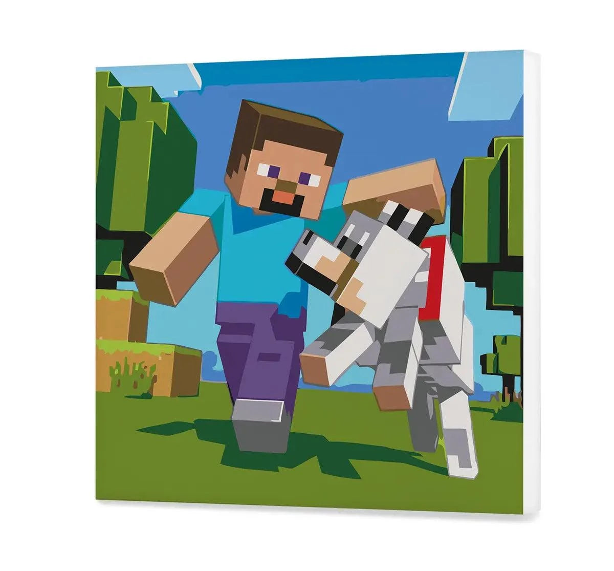 Minecraft spacer z wilkiem